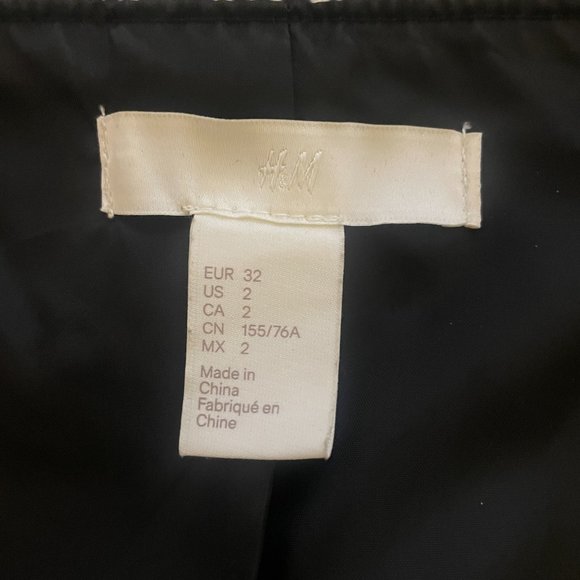 H&M White Black Patterned Coat Size 2 Fall Autumn Spring - Picture 8 of 11